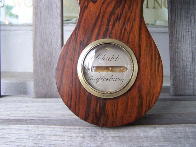 A Good mid 19th century English Rosewood Banjo form Barometer signed 'Chubb, Shaftesbury', circa 1860. — image 3